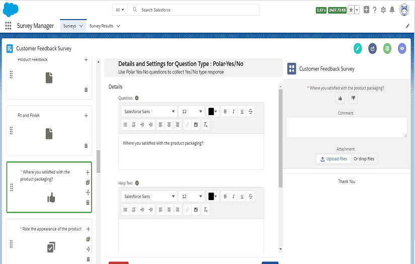 Salesforce Native Survey Framework, using Lightning Web Components screenshot 3